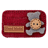 Accessory Rectangle, Teddy, Hand Made, 45mm, curry