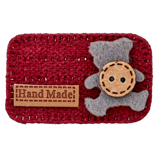 Accessory Rectangle, Teddy, Hand Made, 45mm, curry