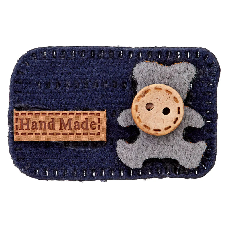 Accessory Rectangle, Teddy, Hand Made, 45mm, curry