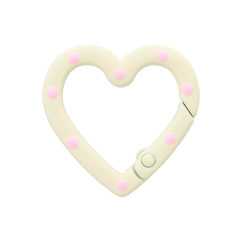 Snap hook Heart with dots 19mm