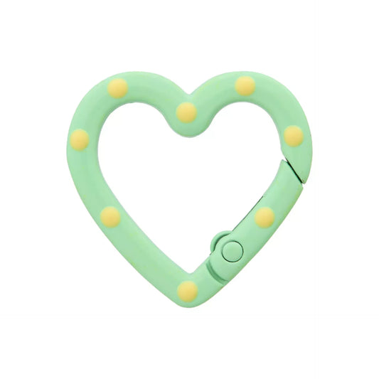 Snap hook Heart with dots 19mm