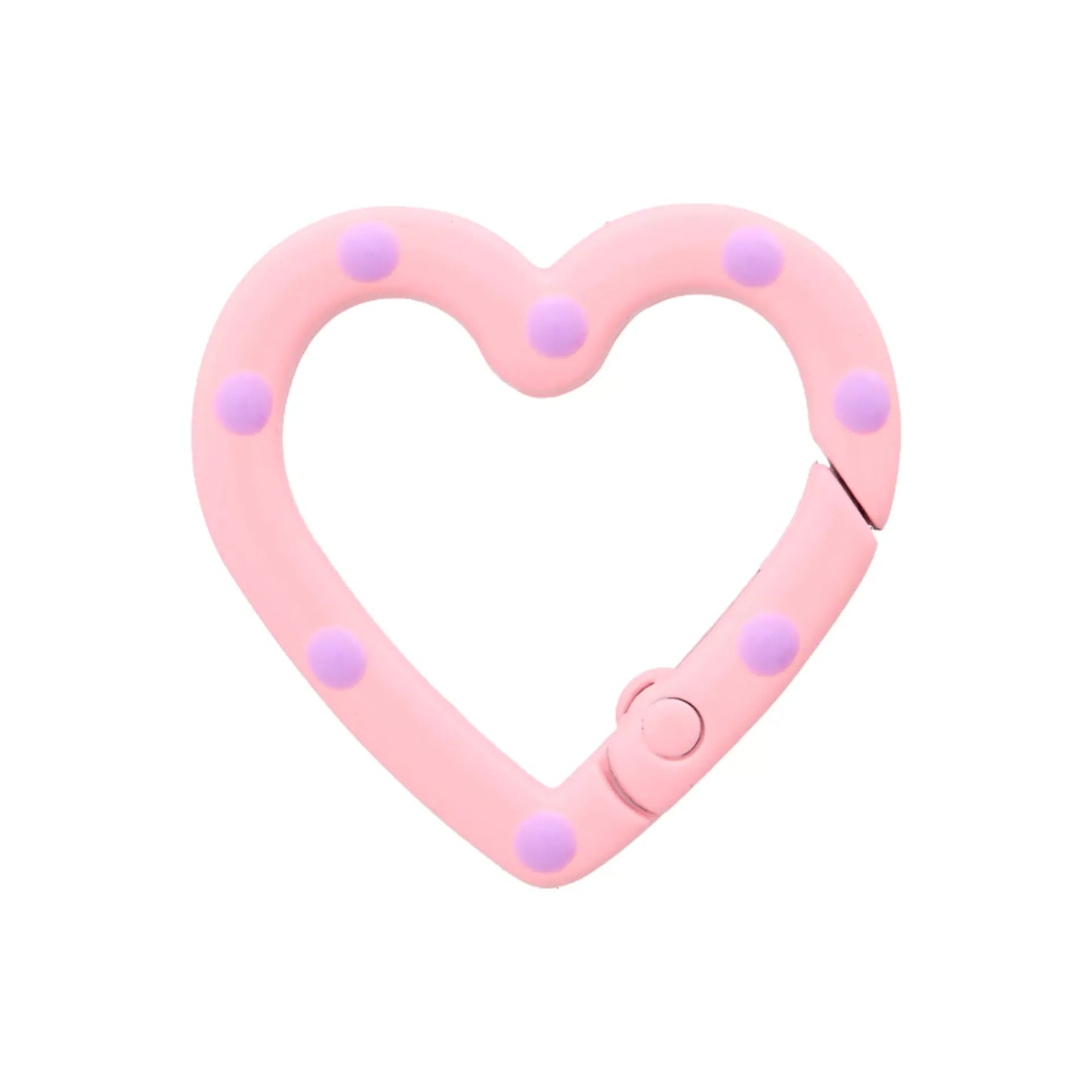Snap hook Heart with dots 19mm