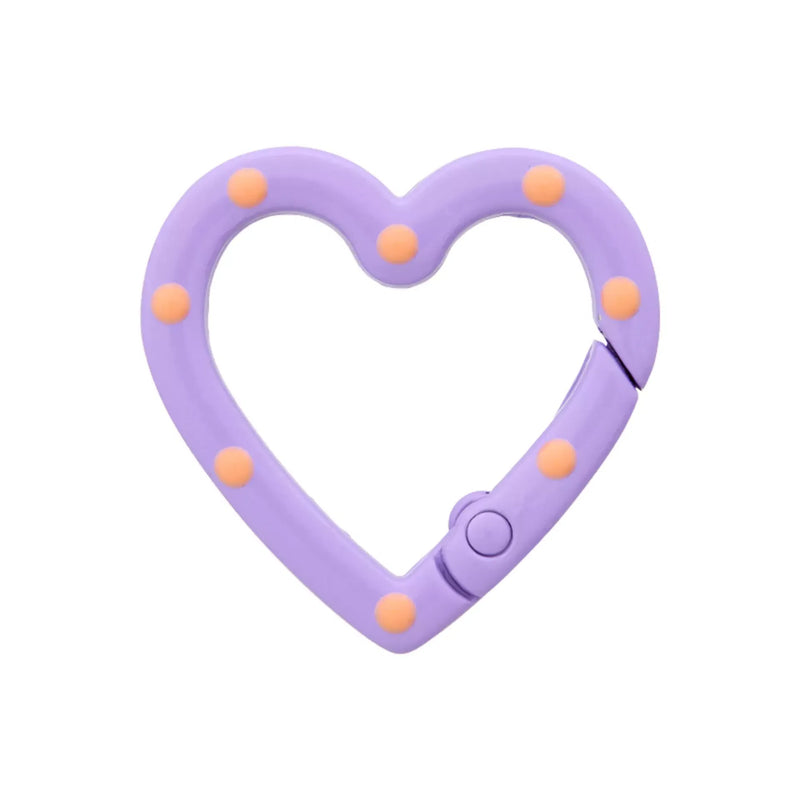 Snap hook Heart with dots 19mm