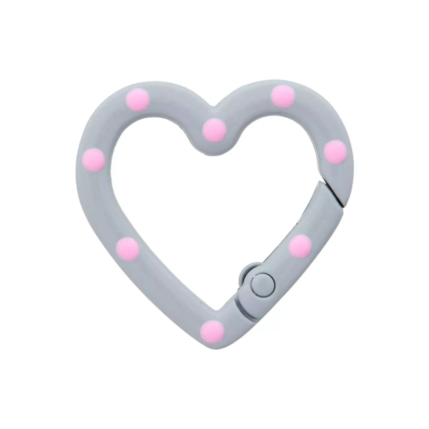 Snap hook Heart with dots 19mm