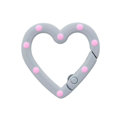 Snap hook Heart with dots 19mm