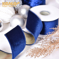 Velvet Ribbon Solid Colors Wired Edge Shiny 2 (2.5inch-63mm) 10yards