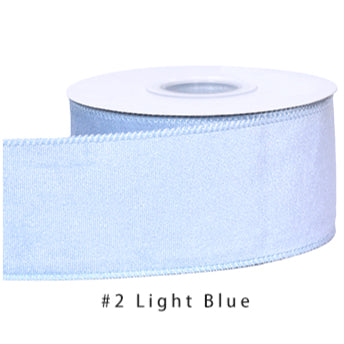 Velvet Ribbon Solid Colors Wired Edge Shiny 2 (2.5inch-63mm) 10yards