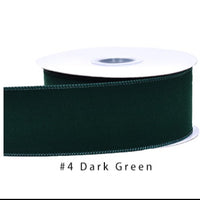 Velvet Ribbon Solid Colors Wired Edge Mat 2 (2.5inch-63mm) 10yards
