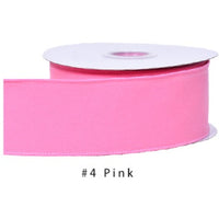 Velvet Ribbon Solid Colors Wired Edge Mat 2 (2.5inch-63mm) 10yards