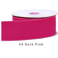 Velvet Ribbon Solid Colors Wired Edge Mat 2 (2.5inch-63mm) 10yards