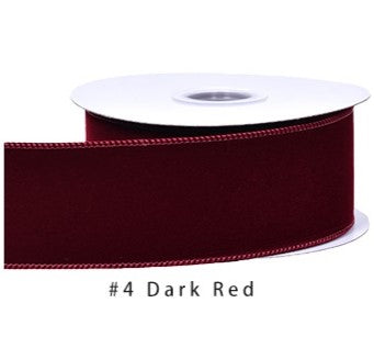Velvet Ribbon Solid Colors Wired Edge Mat 2 (2.5inch-63mm) 10yards
