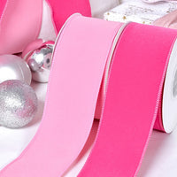 Velvet Ribbon Solid Colors Wired Edge Mat 2 (2.5inch-63mm) 10yards