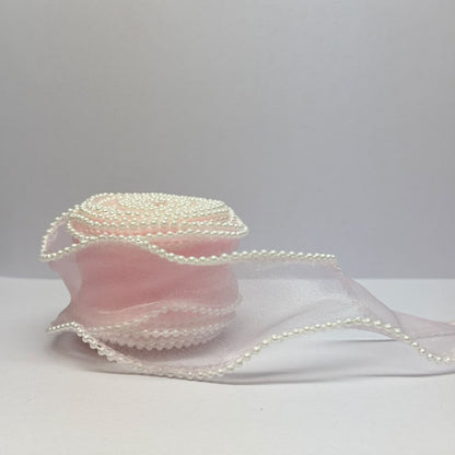 Pearl Edge Organza Ribbon – 4 cm | 5 Yards
