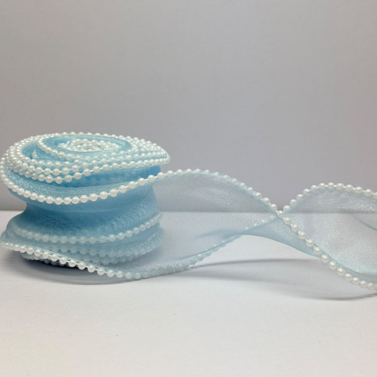 Pearl Edge Organza Ribbon – 4 cm | 5 Yards