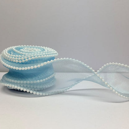 Pearl Edge Organza Ribbon – 4 cm | 5 Yards