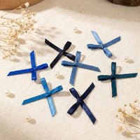 Double Side satin Bow Dark Blue Series (25 PCS)