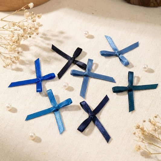 Double Side satin Bow Dark Blue Series (25 PCS)