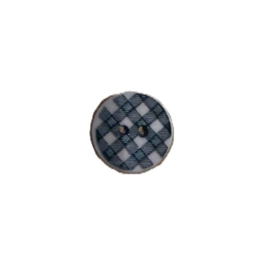 Polyester button 2-holes Vichy check 12mm