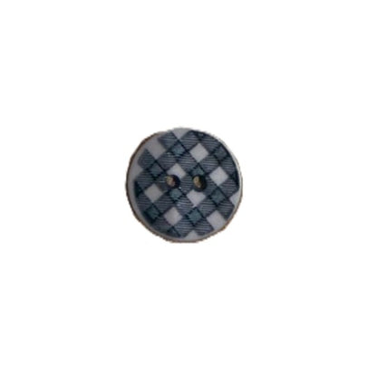 Polyester button 2-holes Vichy check 12mm