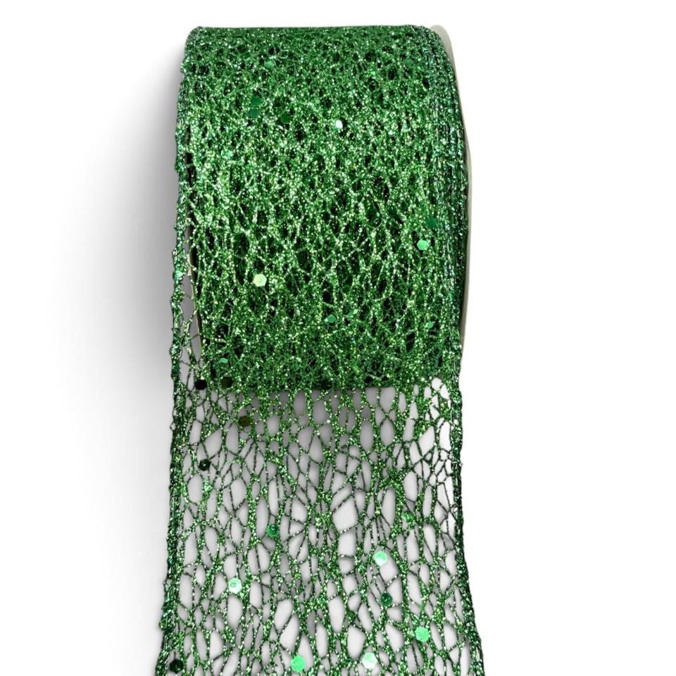 Glitter Mesh Wired Ribbon (2.5inch-63mm)10 yards