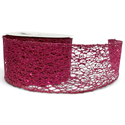 Glitter Mesh Wired Ribbon (2.5inch-63mm)10 yards