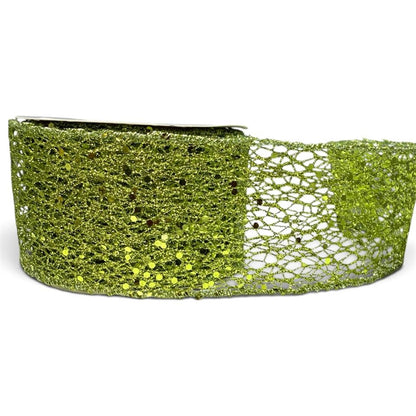 Glitter Mesh Wired Ribbon (2.5inch-63mm)10 yards