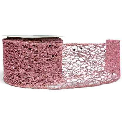 Glitter Mesh Wired Ribbon (2.5inch-63mm)10 yards