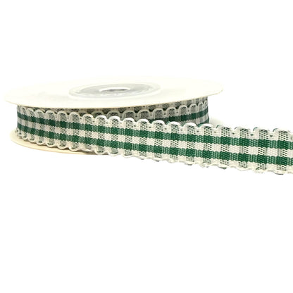 Checkered Scallop Edge Decorative Ribbon – 1cm(10mm)-10 Yards