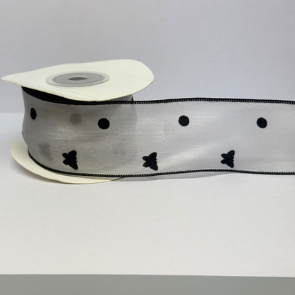 Designer Printed Organza Ribbon | 38mm (3.8cm) | 10 Yards