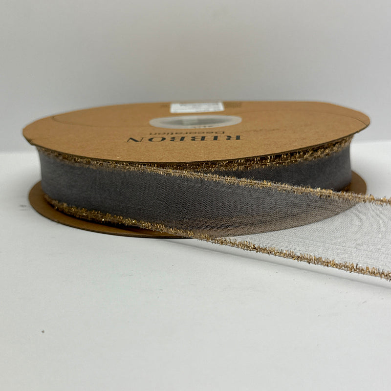 Elegant Organza Ribbon Collection with Gold Edges-25MM