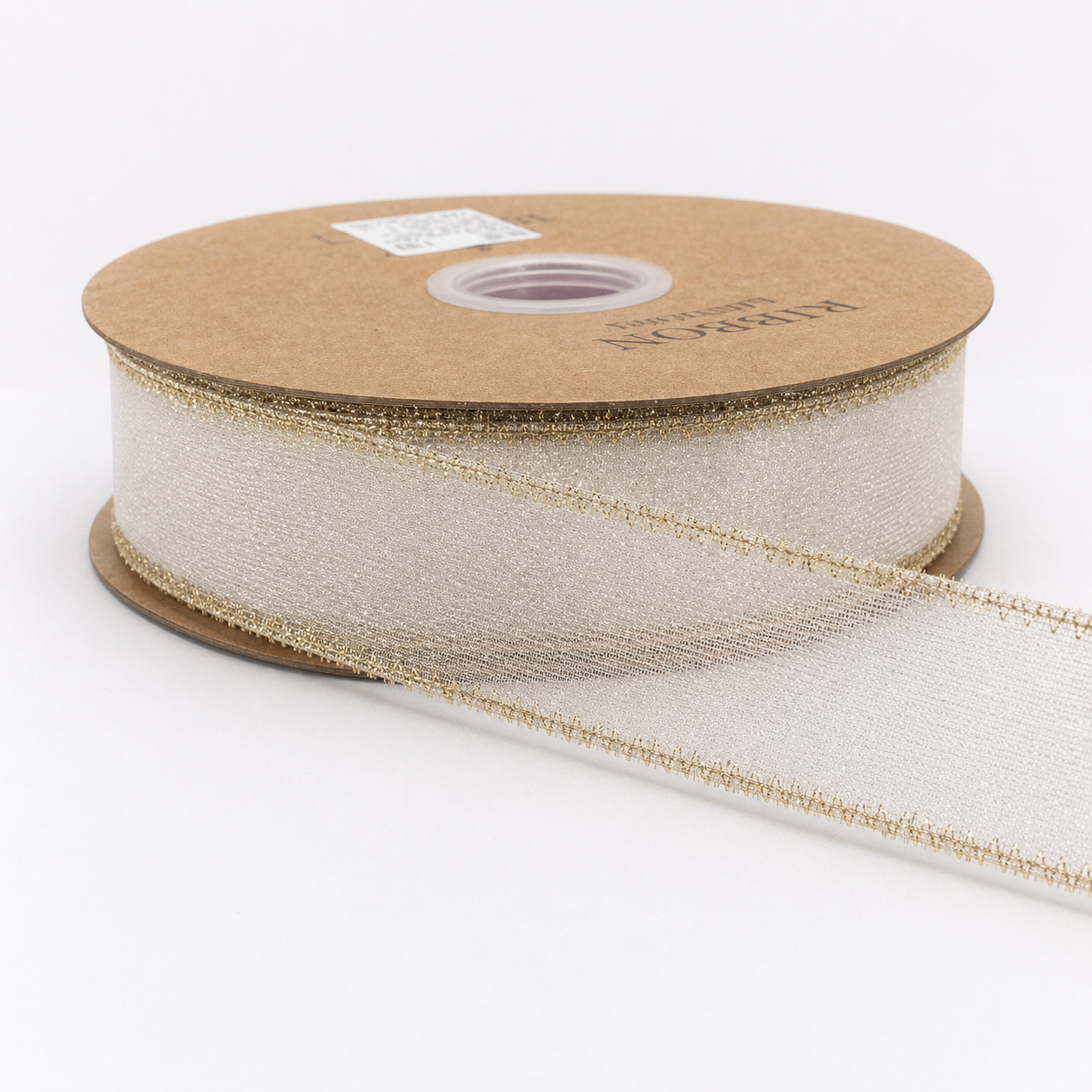Elegant Organza Ribbon Collection with Gold Edges-25MM