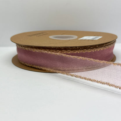 Elegant Organza Ribbon Collection with Gold Edges-25MM