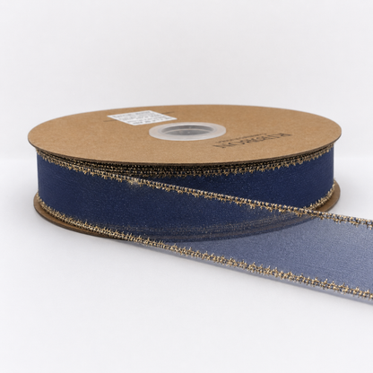 Elegant Organza Ribbon Collection with Gold Edges-25MM
