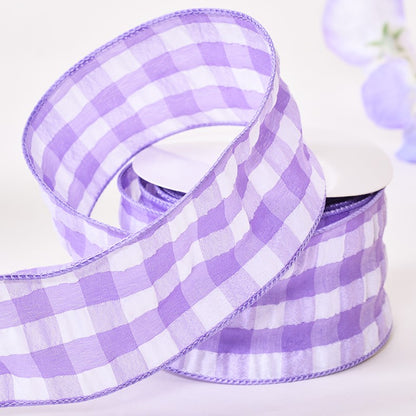 Ribbon 2.5inch 63mm Colorful Plaid Wired Ribbon 10 Yards
