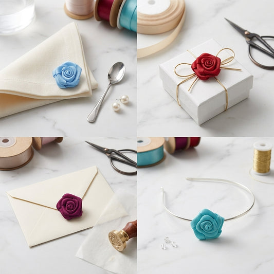 Rose Ribbon Bow With Single Face 15mm(20pcs)