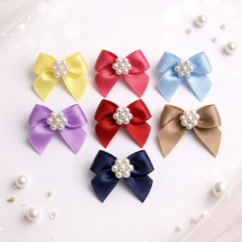Elegant Satin Pearl Center Bow