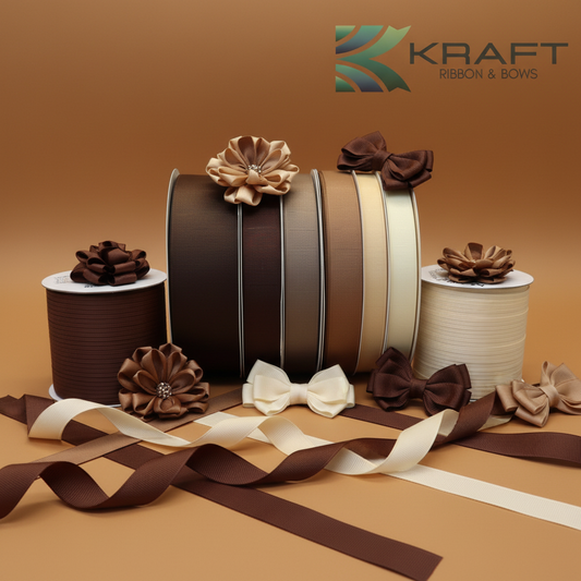 Premium grosgrain ribbon brown series