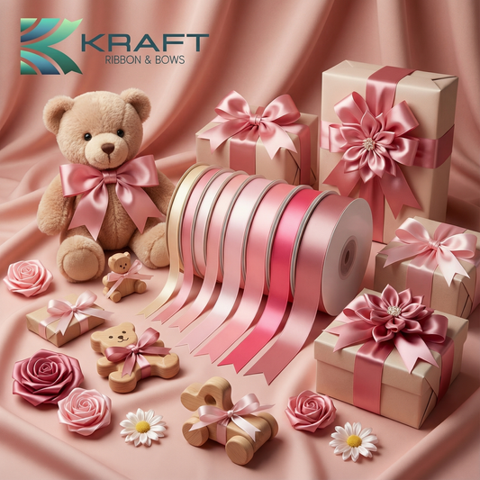 PREMIUM DOUBLE FACE SATIN RIBBON LIGHT PINK SERIES