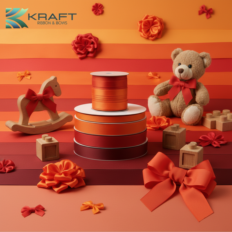 Premium grosgrain ribbon orange series
