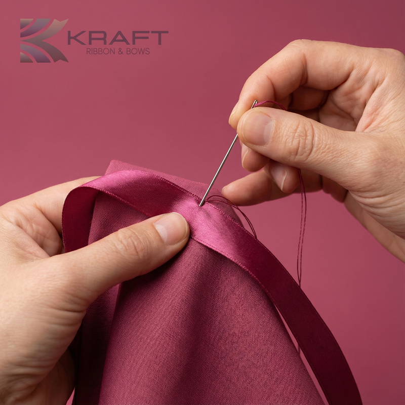 PREMIUM DOUBLE FACE SATIN RIBBON DARK PINK SERIES