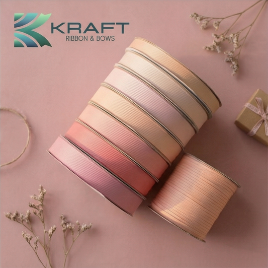 Premium grosgrain ribbon light pink series