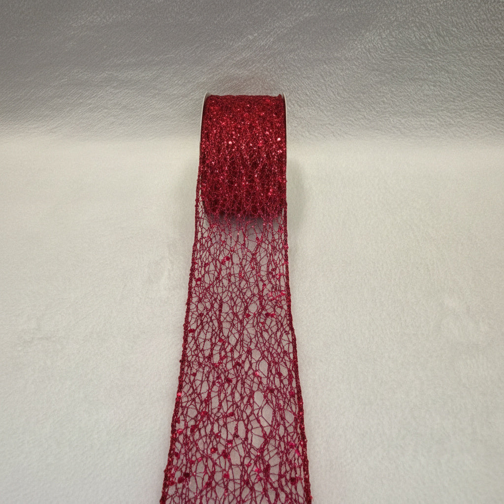 Glitter Mesh Wired Ribbon (2.5inch-63mm)10 yards