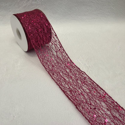 Glitter Mesh Wired Ribbon (2.5inch-63mm)10 yards
