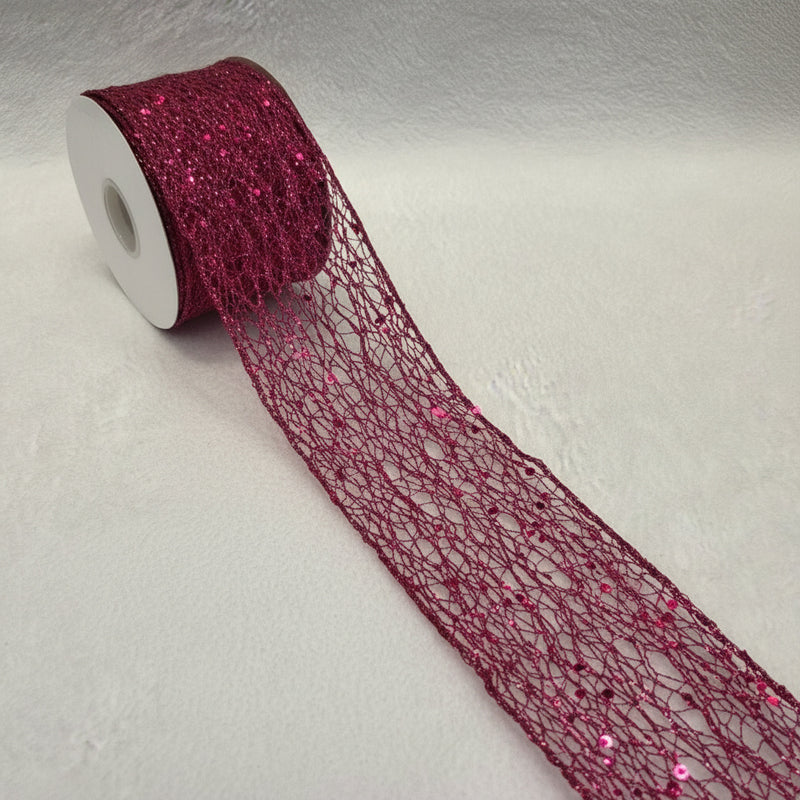 Glitter Mesh Wired Ribbon (2.5inch-63mm)10 yards