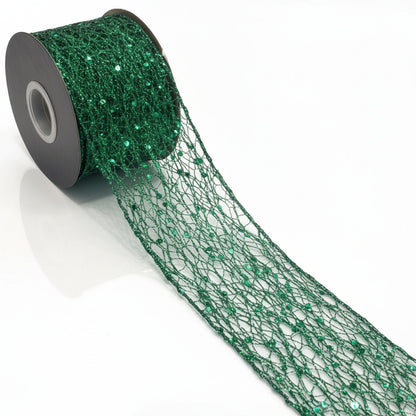 Glitter Mesh Wired Ribbon (2.5inch-63mm)10 yards