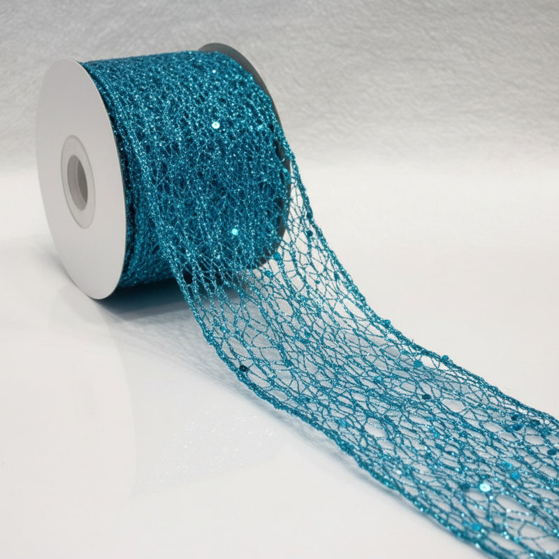 Glitter Mesh Wired Ribbon (2.5inch-63mm)10 yards