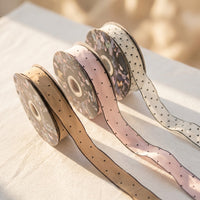 Elegant Satin Ribbon with Rhinestone Dots
