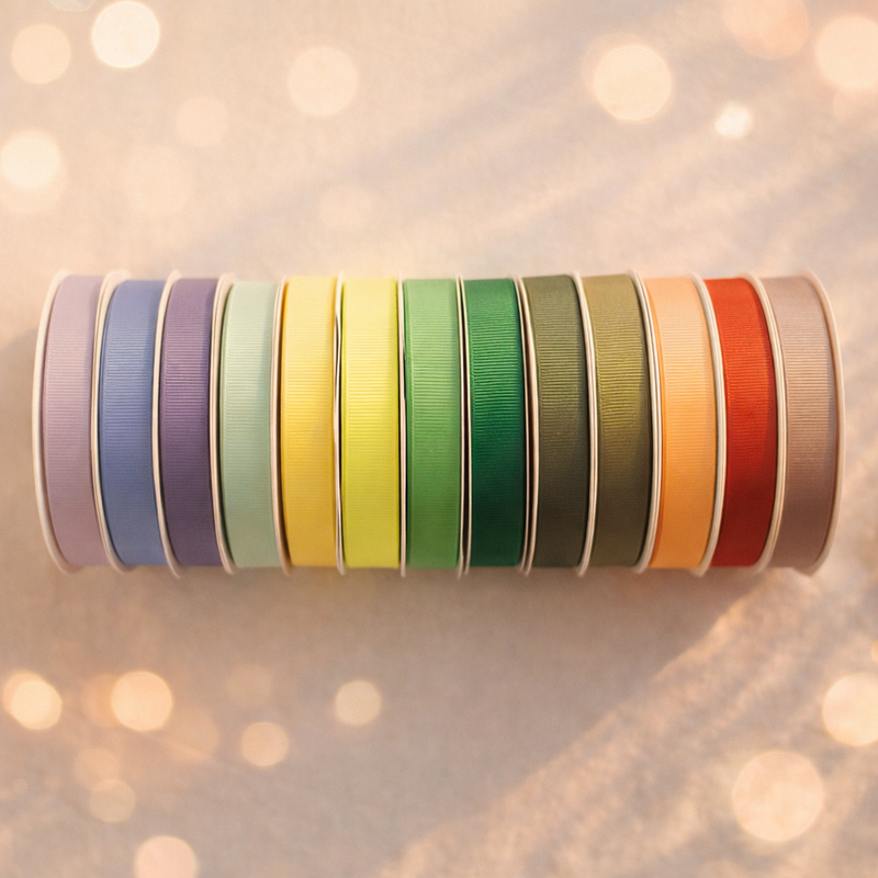 25mm Premium grosgrain ribbon Purple, Green, Yellow, Orange, Brown series