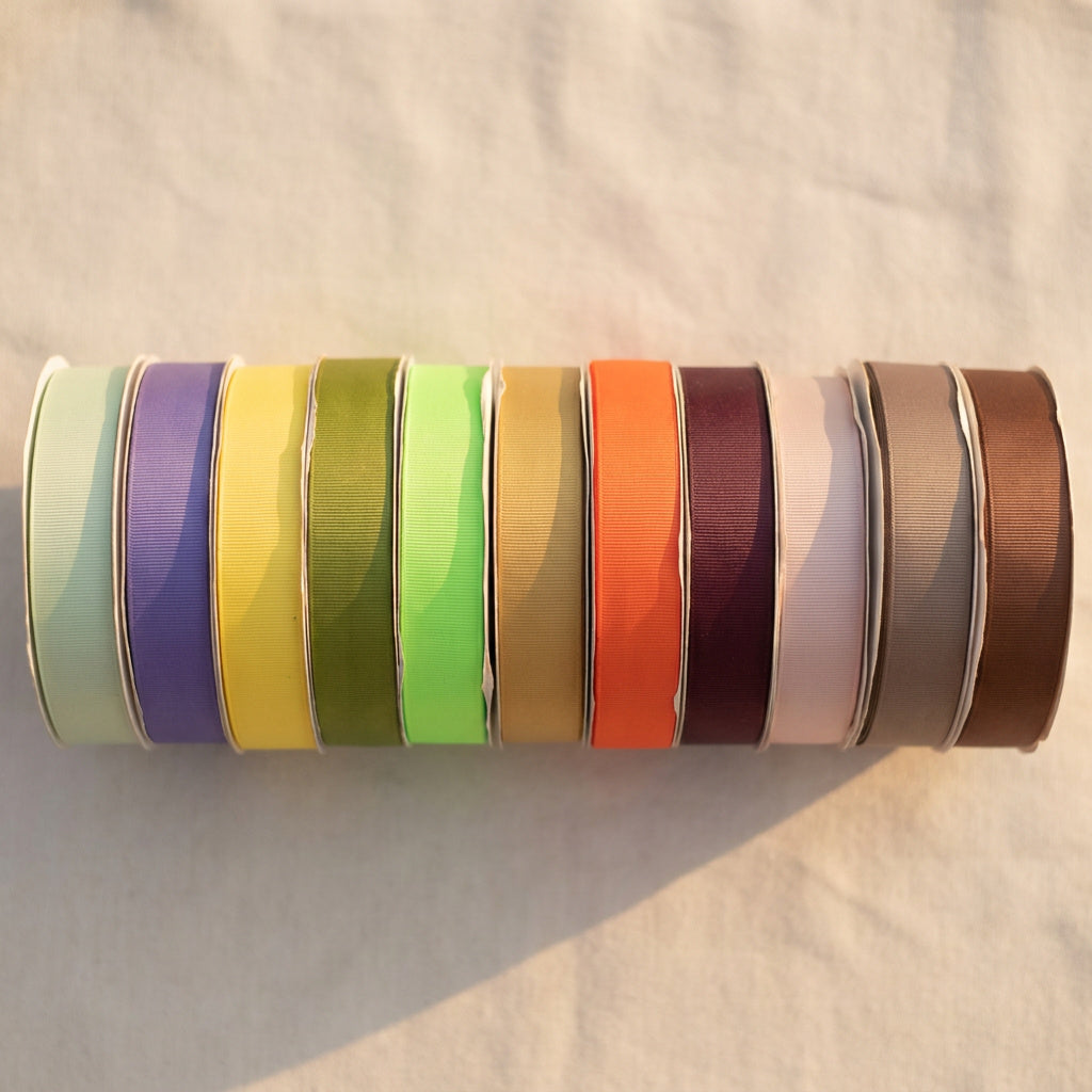 38mm Premium grosgrain ribbon Purple, Green, Yellow, Orange, Brown series