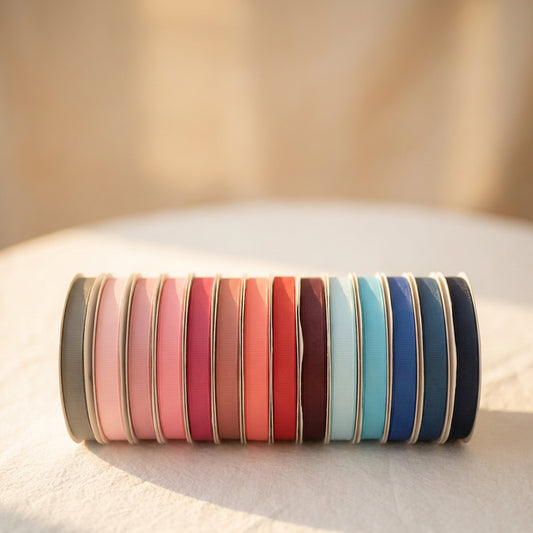 16mm Premium grosgrain ribbon Grey, Pink, Red, Blue series